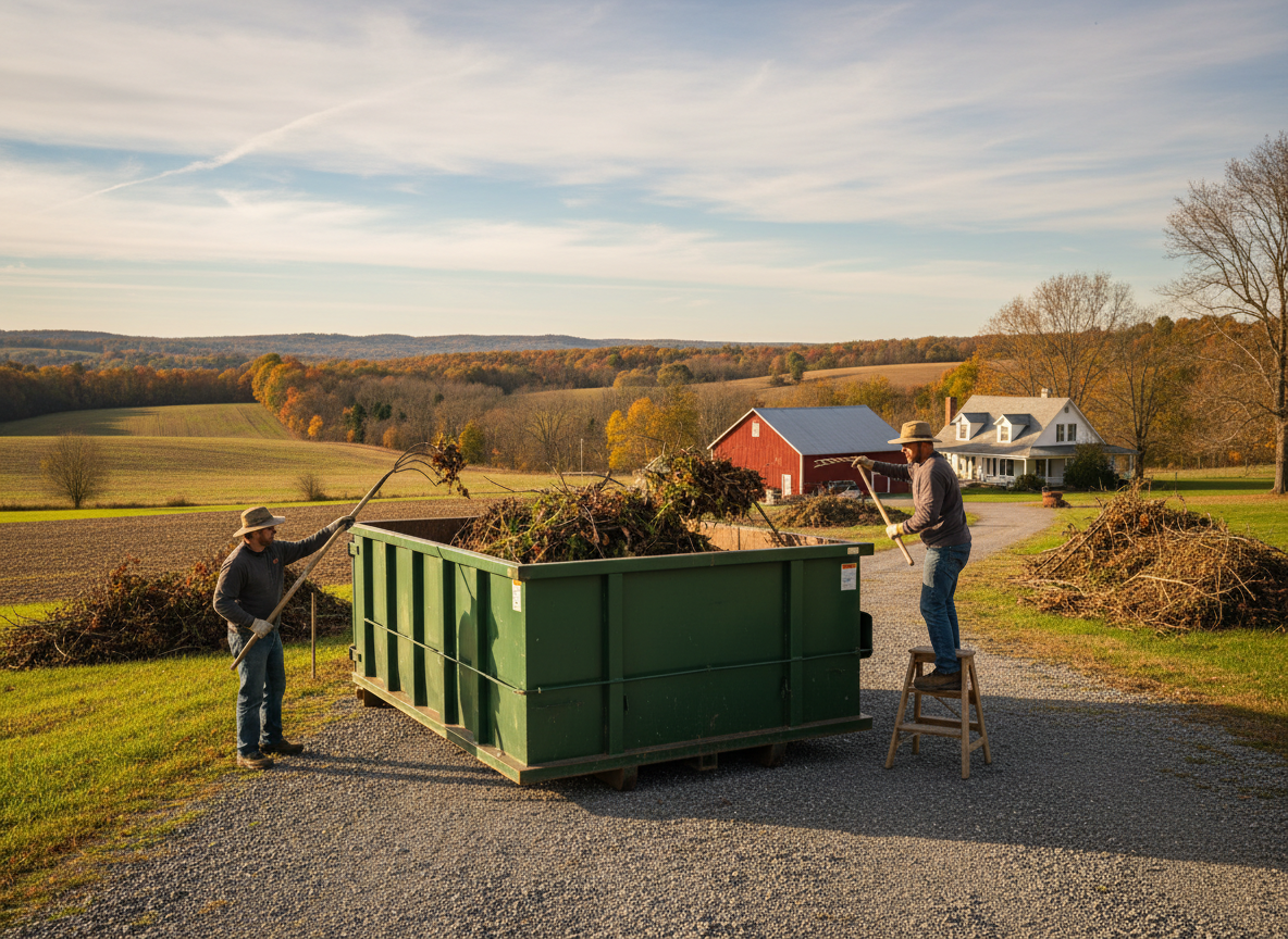 Disposing of Yard Waste After Fall Cleanup on Batesburg Farms
